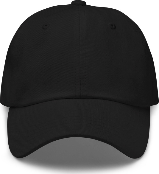 Printful black Yupoong classic dad cap launch variant